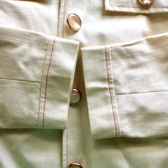 Cole Haan City Cream Color LightWeight Button Up Jacket Size 6 - Picture 6 of 9